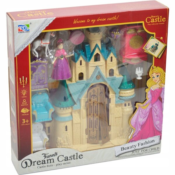 Castello per bambole con luci e suoni con accessori inclusi per bambini 3+