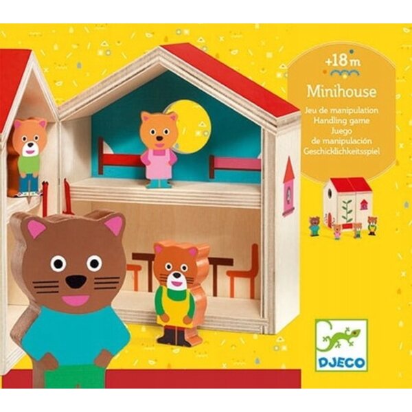 Djeco Mini Dōmek in Legno con 4 Orsetti – Gioco Educativo per Bambini 18m+