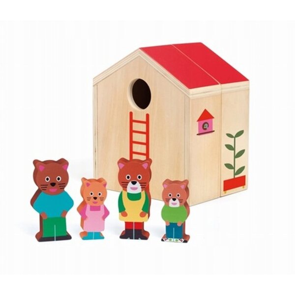 Djeco Mini Dōmek in Legno con 4 Orsetti – Gioco Educativo per Bambini 18m+