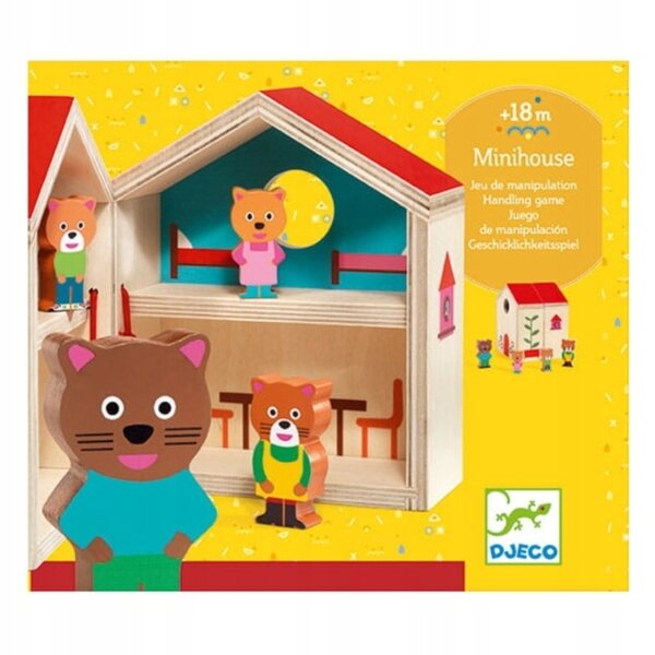 Djeco Mini Dōmek in Legno con 4 Orsetti – Gioco Educativo per Bambini 18m+