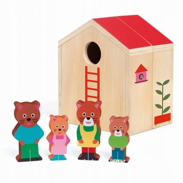 Djeco Mini Dōmek in Legno con 4 Orsetti – Gioco Educativo per Bambini 18m+