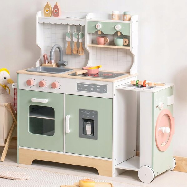 Cucina in legno per bambini ROBUD con caffettiera, grill e accessori