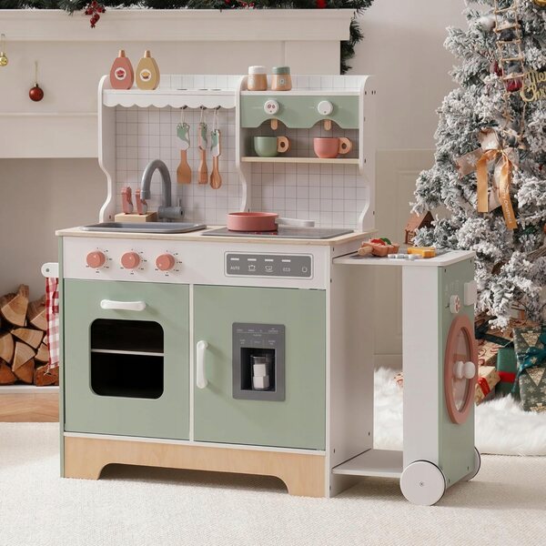 Cucina in legno per bambini ROBUD con caffettiera, grill e accessori