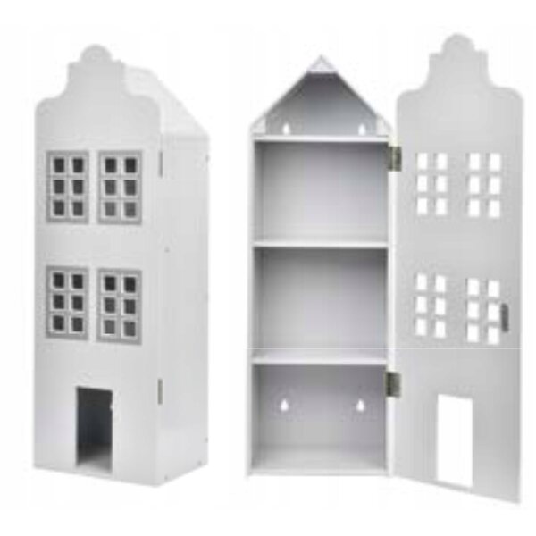 Cottage per bambole Townhouse Astrup - armadio multifunzione bianco con 4 ripiani