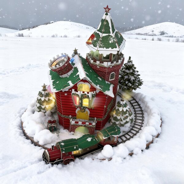 House per Bambole 32 cm con Luci Effetto - Gioco 3D da Montare 78 pezzi