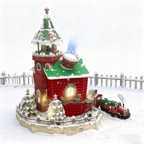 House per Bambole 32 cm con Luci Effetto - Gioco 3D da Montare 78 pezzi