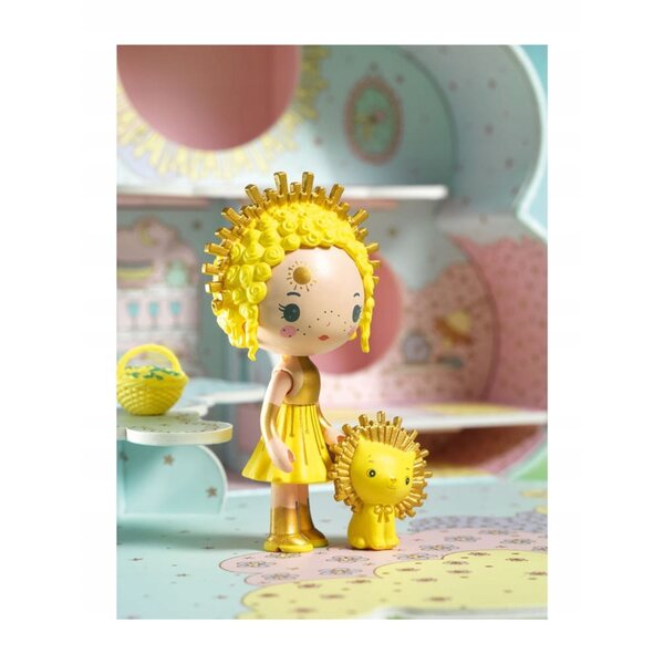 DJECO Sunny&Mia Puppenhaus – Koffer 25x18x9 cm, Set mit Figuren