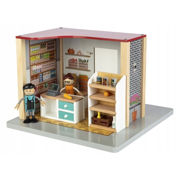 Casa delle bambole in legno con set di mobili e bambole Playtive 3+