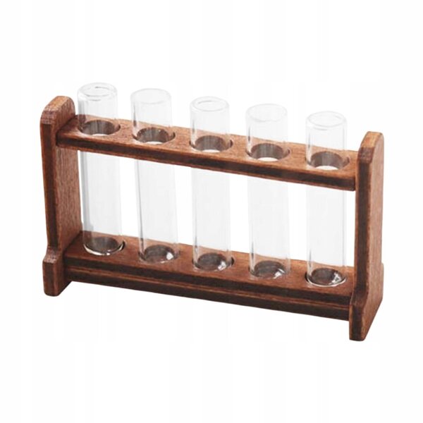 Glas-Reagenzglas-Miniatur-Set mit Ständer für Puppenhaus 1/6