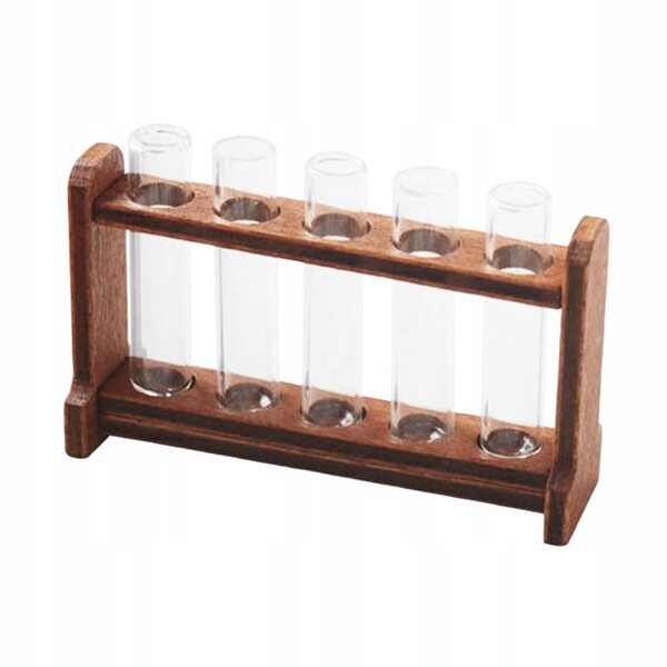 Glas-Reagenzglas-Miniatur-Set mit Ständer für Puppenhaus 1/6