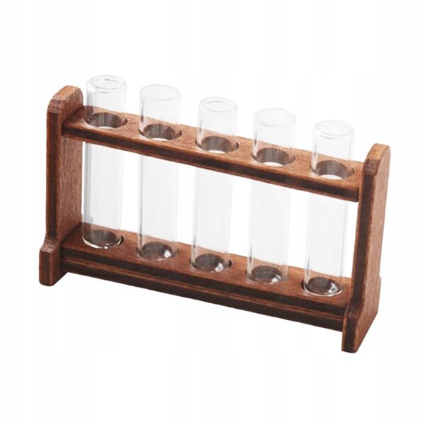 Glas-Reagenzglas-Miniatur-Set mit Ständer für Puppenhaus 1/6