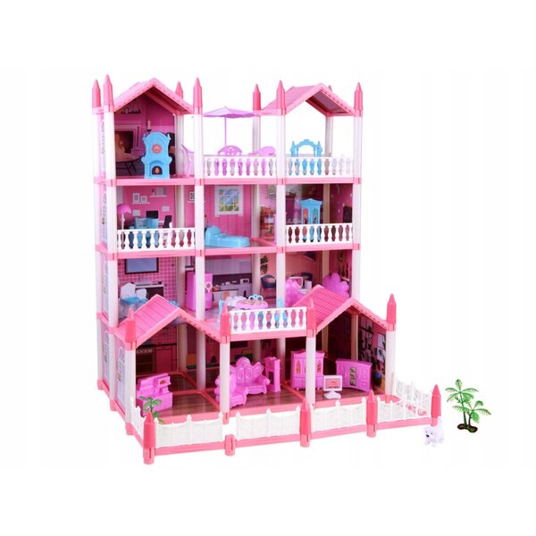 Domek willa dla lalek + mebelki 222 el. ZA4456