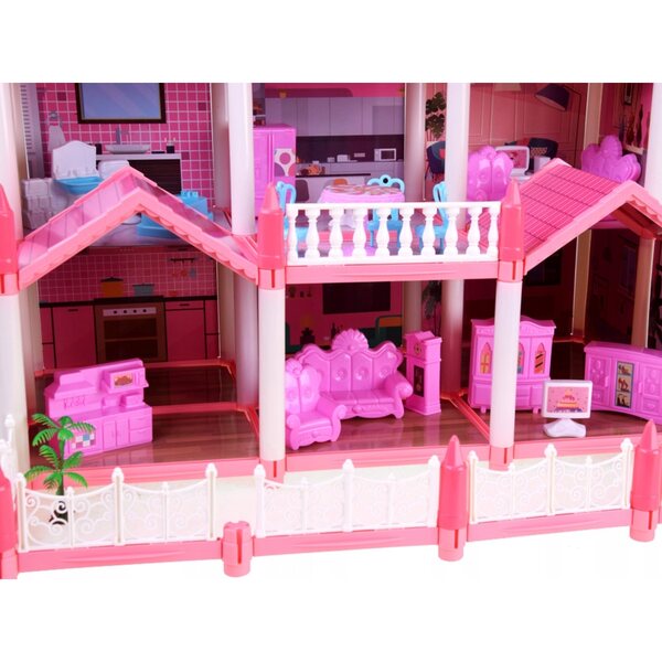 Domek willa dla lalek + mebelki 222 el. ZA4456