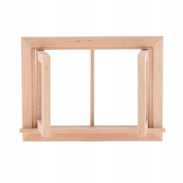 1:12 unbemalte Fensterminiatur aus Holz für DIY-Puppenhaus