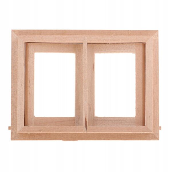 1:12 unbemalte Fensterminiatur aus Holz für DIY-Puppenhaus