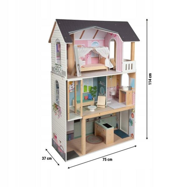 Handgefertigtes Puppenhaus, moderne Villa Small Foot, 114 cm, mit Möbeln und Aufzug