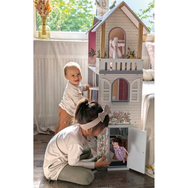 Handgefertigtes Puppenhaus, moderne Villa Small Foot, 114 cm, mit Möbeln und Aufzug