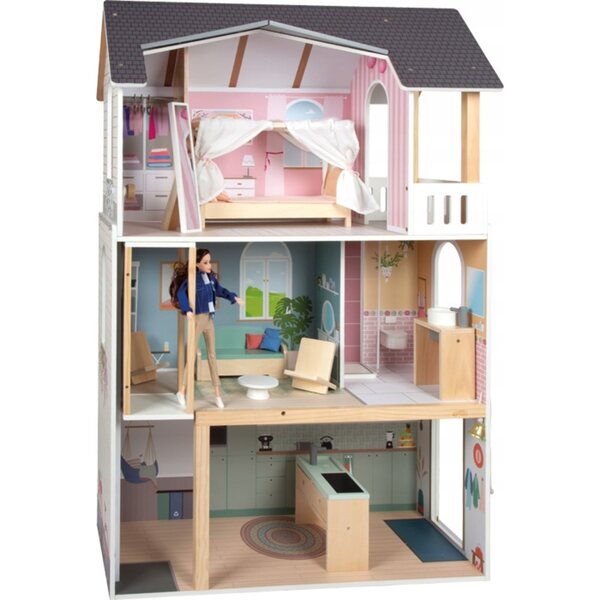Handgefertigtes Puppenhaus, moderne Villa Small Foot, 114 cm, mit Möbeln und Aufzug