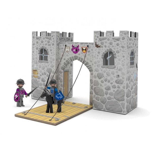 Castello Igráček con ponte levatoio e accessori in cartone laminato 27 cm