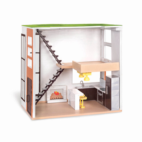LOFT To Love Lori: Puppenzähmung mit drei Ebenen und Beleuchtung, 51x47x31 cm