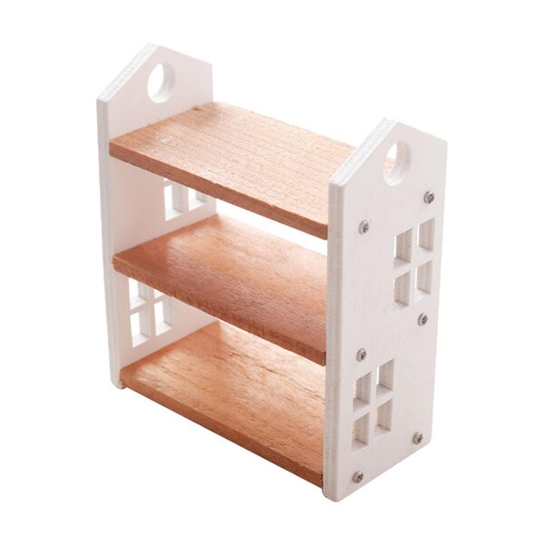 Geschenkminiatur 3 Holzregale für Puppenhaus im Maßstab 1:12
