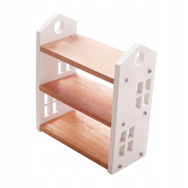 Geschenkminiatur 3 Holzregale für Puppenhaus im Maßstab 1:12