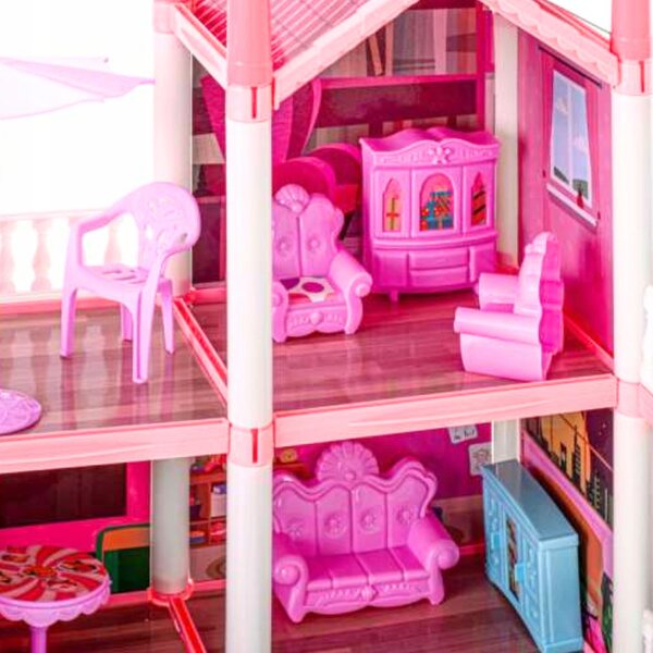 Grande casa delle bambole con mobili e accessori XL per bambini creativi