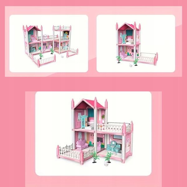 Grande casa delle bambole con mobili e accessori XL per bambini creativi