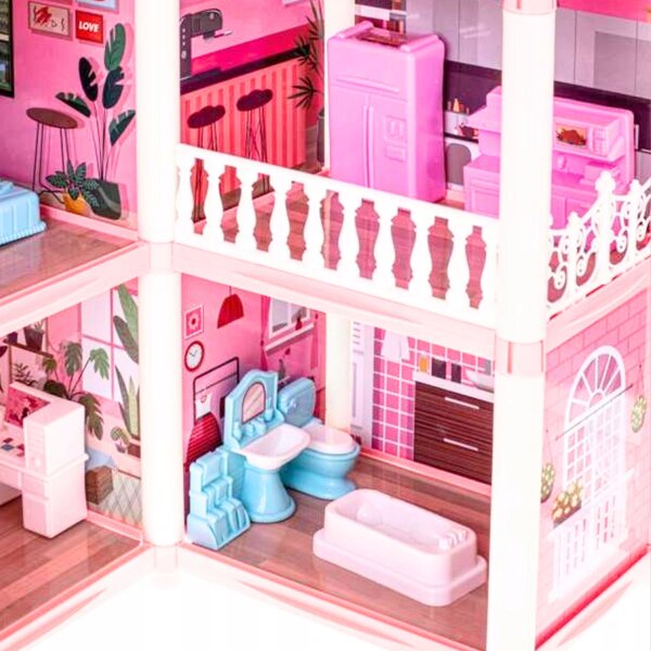 Grande casa delle bambole con mobili e accessori XL per bambini creativi