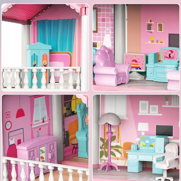 Grande casa delle bambole con mobili e accessori XL per bambini creativi