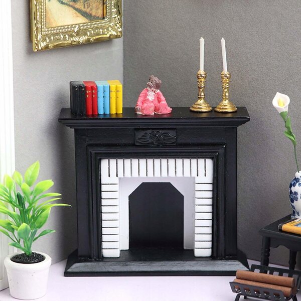 Miniatura Caminetto in Legno per Casa delle Bambole Scala 1/12 - Accessorio Decorativo