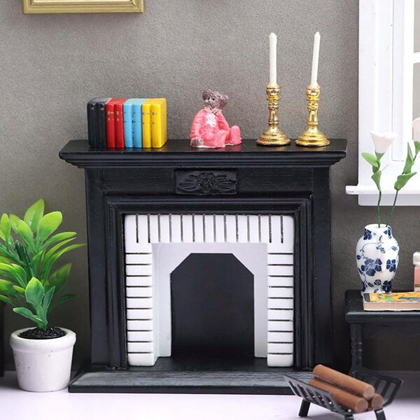 Miniatura Caminetto in Legno per Casa delle Bambole Scala 1/12 - Accessorio Decorativo