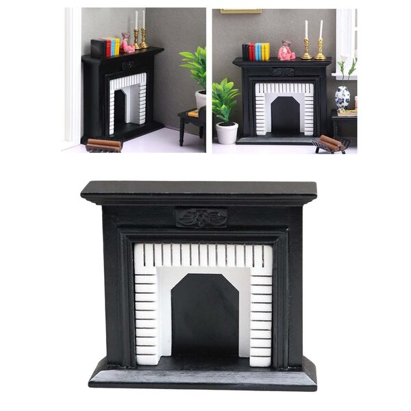 Miniatura Caminetto in Legno per Casa delle Bambole Scala 1/12 - Accessorio Decorativo