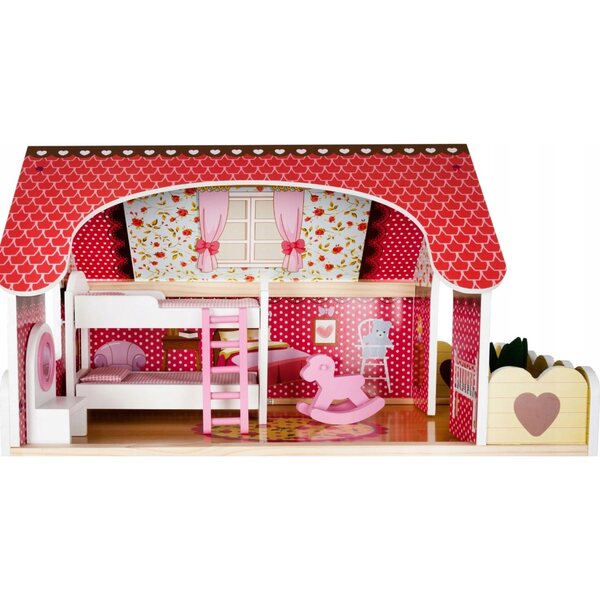 Grande casa delle bambole in legno con LED per bambini dai 6 mesi in su