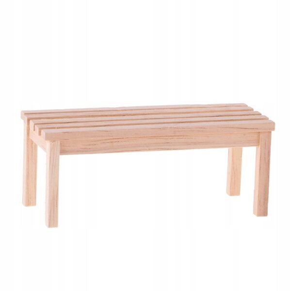 Ongeverfde houten miniatuurmeubelset voor poppenhuis 1:12