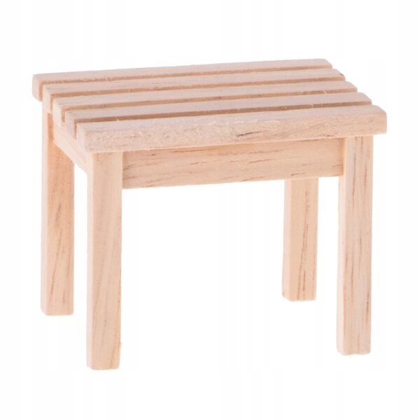Ongeverfde houten miniatuurmeubelset voor poppenhuis 1:12