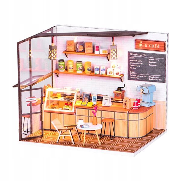 Dolity DIY Casa delle Bambole in Legno con Mobili e Illuminazione LED, Kit Fai-da-Te