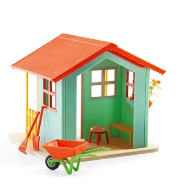 Djeco Petit Home set – Casetta da giardino con accessori 14,3x15,3x15,5 cm