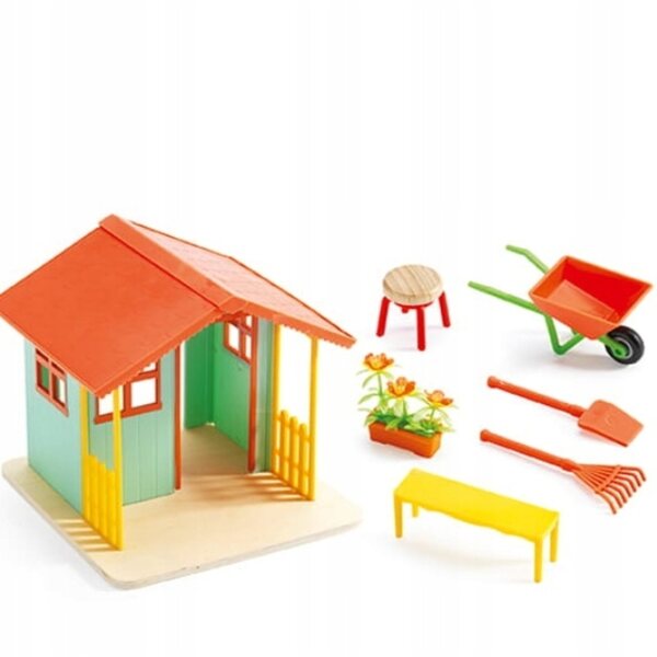 Djeco Petit Home set – Casetta da giardino con accessori 14,3x15,3x15,5 cm