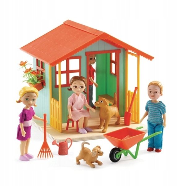 Djeco Petit Home set – Casetta da giardino con accessori 14,3x15,3x15,5 cm