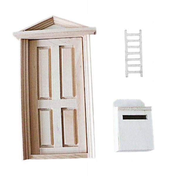 Miniatuur houten accessoires voor poppenhuizen op schaal 1:12, stijl B