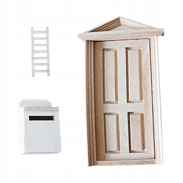 Miniatuur houten accessoires voor poppenhuizen op schaal 1:12, stijl B