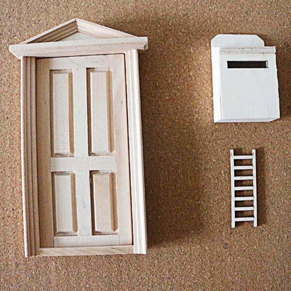 Miniatuur houten accessoires voor poppenhuizen op schaal 1:12, stijl B