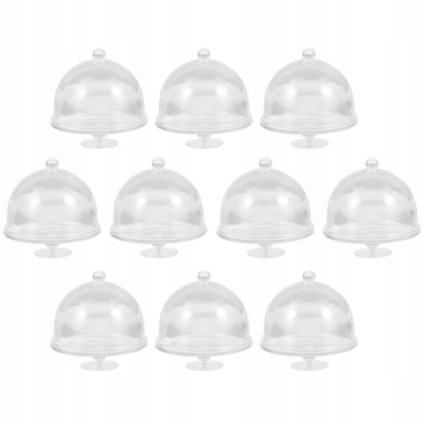 Lot de 20 mini assiettes en plastique avec couvercle pour maisons de poupées transparentes