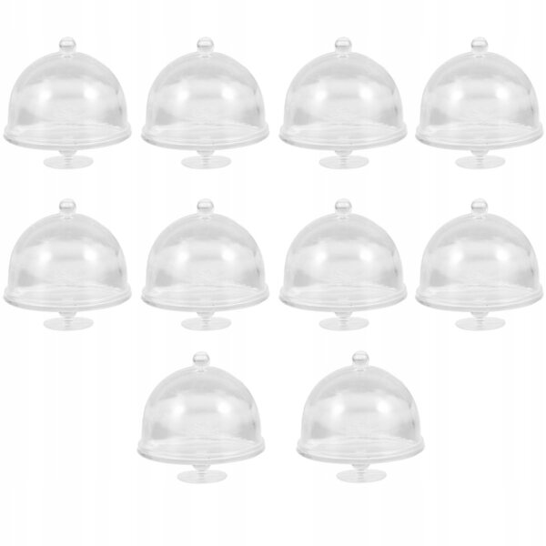 Lot de 20 mini assiettes en plastique avec couvercle pour maisons de poupées transparentes