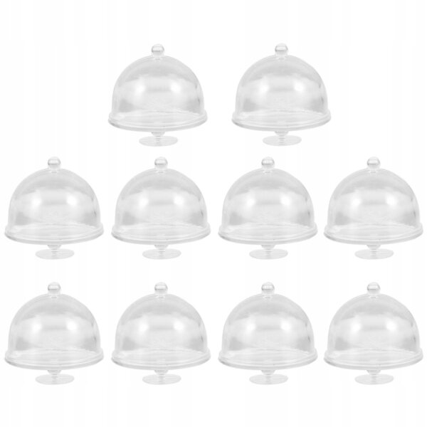 Lot de 20 mini assiettes en plastique avec couvercle pour maisons de poupées transparentes