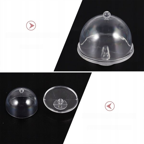 Lot de 20 mini assiettes en plastique avec couvercle pour maisons de poupées transparentes