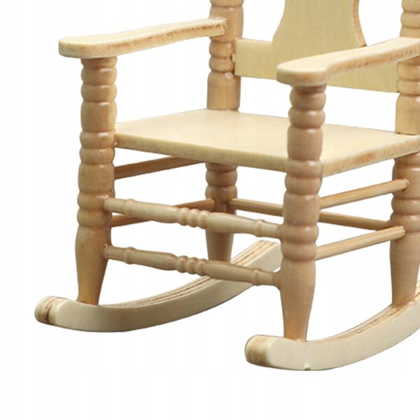 Mini dometto per bambole in legno con sedia a dondolo 1:12 per decorazione