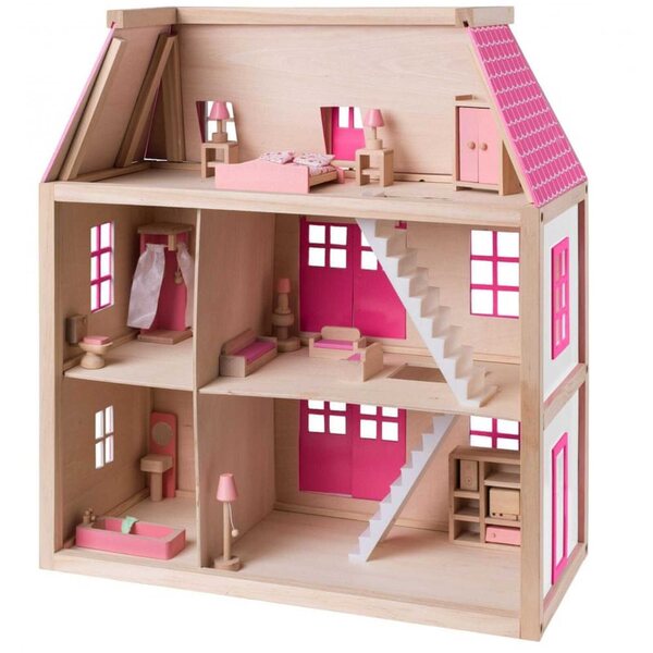Dollhouse Woody Wisteria Villa in Legno 64 cm con Accessori per Bambine 3+