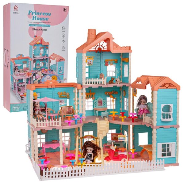 Interaktives Puppenhaus mit Licht, Rauch und Zubehör für Kinder ab 3 Jahren